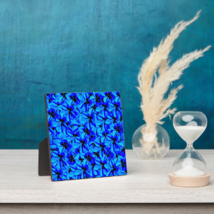 Plaque Photo Fleurs Frangipani Bleues,