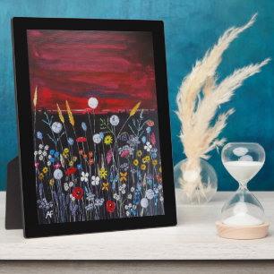Plaque Photo Fleurs sauvages au coucher du soleil Peinture d'Al