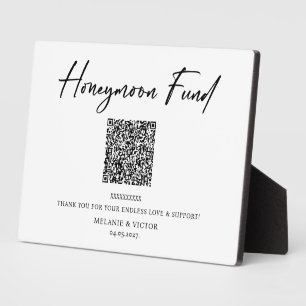 Plaque Photo Fonds Lune de Miel QR Code Mariage affiche