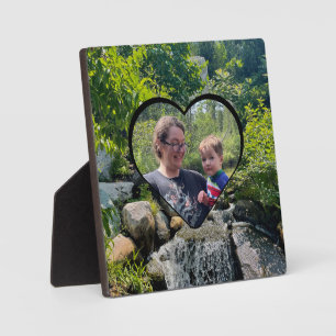 Plaque Photo forêt arbres cascade verdure coeur modèle