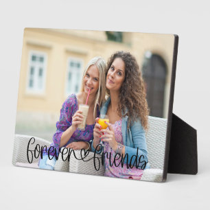 Plaque Photo Forever Friends Love Coeur Typographie Photo perso
