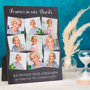 Plaque Photo Forever In Our Hearts 9 Photo Collage Memorial