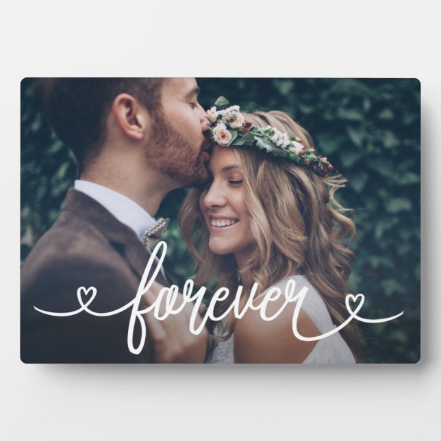 Plaque Photo Forever Love Hearts Valentines Photo personnalisée (Devant)