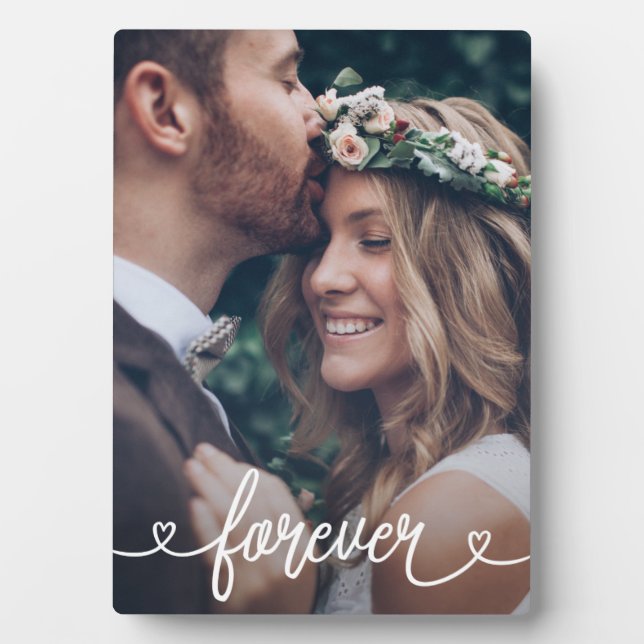 Plaque Photo Forever Love Hearts Valentines Photo personnalisée (Devant)