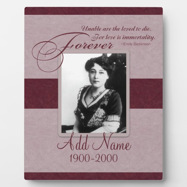 Plaque Photo Forever Loved Custom Memorial (Devant)