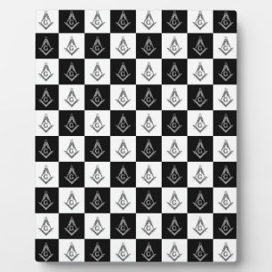 Plaque Photo Freemason À damiers Motif