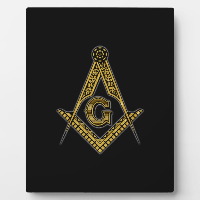Plaque Photo Freemason (noir et or) (Devant)