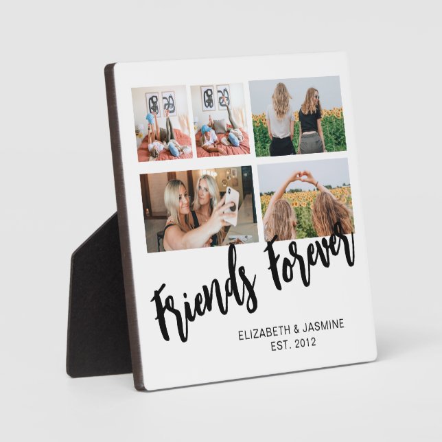 Plaque Photo Friends Forever Photo Collage Cadeau personnalisé  (Recto)