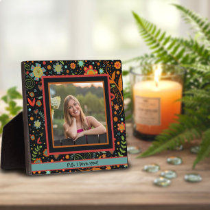 Plaque Photo Fun Folk Floral mignon Photo Customisé message d'a