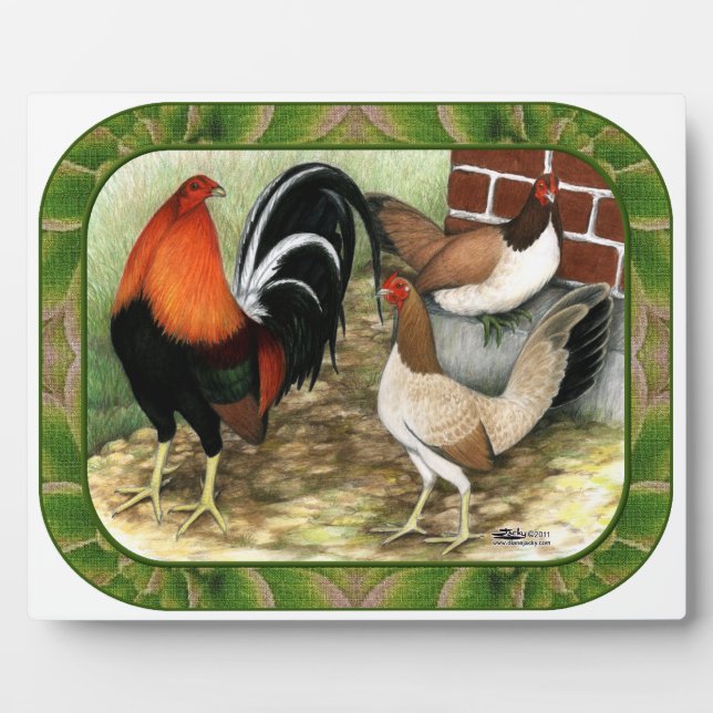 Plaque Photo Gamefowl à la ferme (Devant)