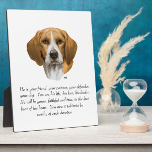 Plaque Photo Garde de Beagle MÂLE