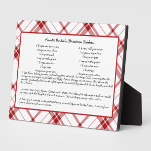 Plaque Photo Garde de recettes familiales Noël