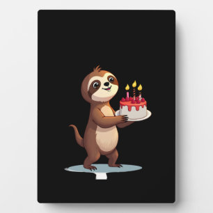 Plaque Photo Gâteau d'anniversaire drôle avec costume de paress