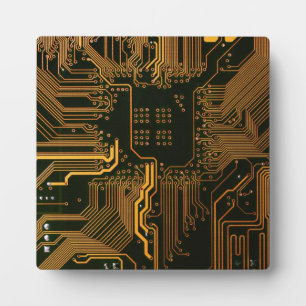 Plaque Photo Geek Sortie carte circuit électronique orange PCB 