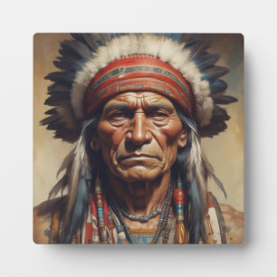 Plaque Photo Geronimo Portrait du chef guerrier indien