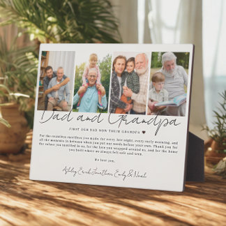 Plaque Photo Gift for Dad And Grandpa from Kids and Grandkids