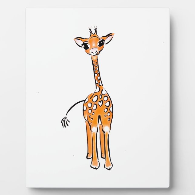 Plaque Photo Giraffe Bébé mignonne, animaux de safari (Devant)