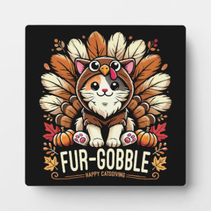 Plaque Photo Gobelet fourrure - Chat d'action de grâces mignonn