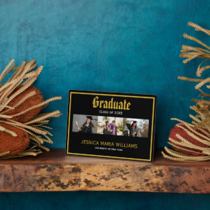 Plaque Photo Gold Script Name School Collage photo Graduation