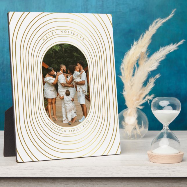 Plaque Photo Gold White Photo Famille (Côté)