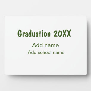 Plaque Photo Graduation 20XX ajouter nom année école vert moder