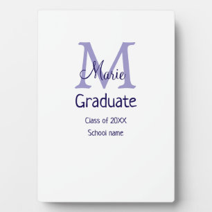 Plaque Photo Gradué ajouter nom monogramme violet simple m mini
