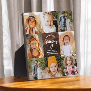 Plaque Photo Grammy We Love You Heart Wood Photo Collage