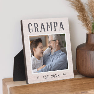 Plaque Photo Grampa personnalisé rustique Grandpa Photo
