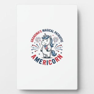 Plaque Photo Grand-mère design de chemise de licorne americorn 