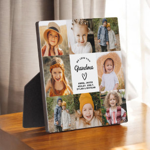Plaque Photo Grand-mère We Love You Heart Modern Photo Collage
