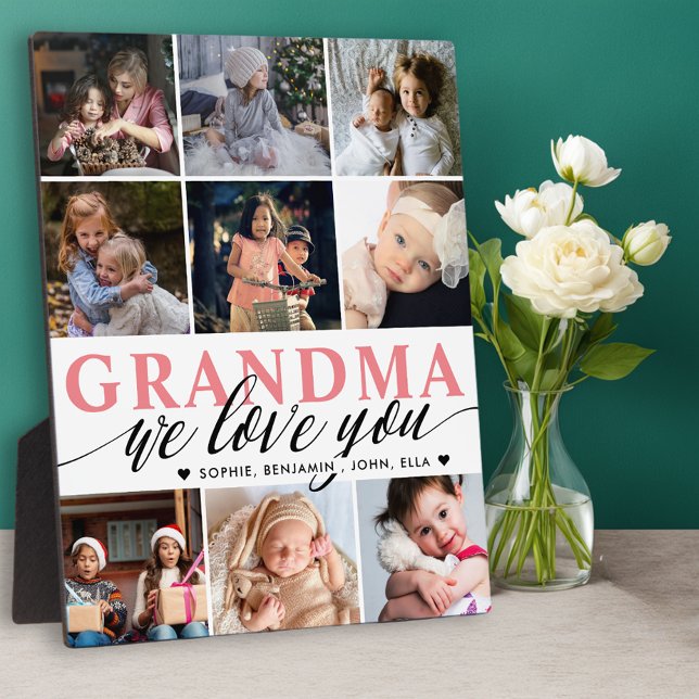 Plaque Photo Grand-mère We Love You Photo Collage (Créateur téléchargé)
