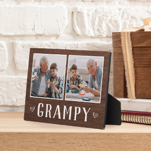 Plaque Photo Grand-père rustique Grampy à deux photos