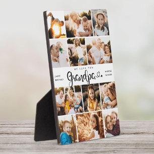 Plaque Photo Grand-père We Love you Hearts Modern Photo Collage