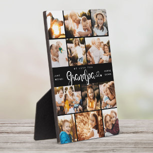 Plaque Photo Grand-père We Love you Hearts Modern Photo Collage
