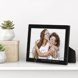 Plaque Photo Grande Soeur Moderne Minimale Noir Matboard Photo