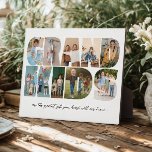 Plaque Photo Grandkids 9 Photo Collage, Cadeau pour grands-pare