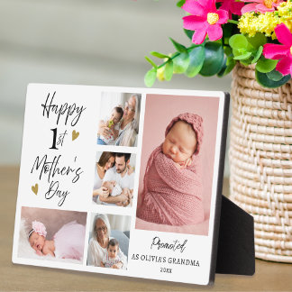 Plaque Photo Grandma Happy 1st Mother's Day 5 Photo College  