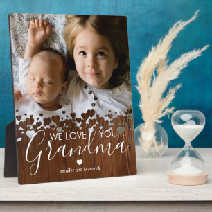 Plaque Photo Grandma rustique en bois