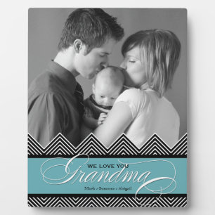 Plaque Photo Grandma Zig Zag Chevron Photo personnalisée modern