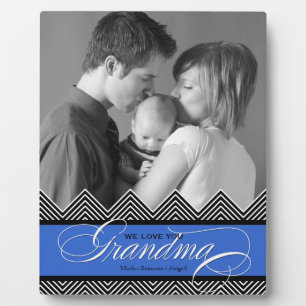 Plaque Photo Grandma Zig Zag Chevron Photo personnalisée modern