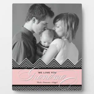 Plaque Photo Grandma Zig Zag Chevron Photo personnalisée modern
