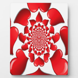Plaque Photo Grands coeurs rouges heureux de Valentine