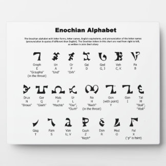 Plaque Photo Graphique alphabétique Enochian