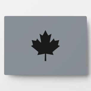Plaque Photo Graphique canadien de feuille d'érable noire