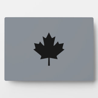 Plaque Photo Graphique canadien de feuille d'érable noire