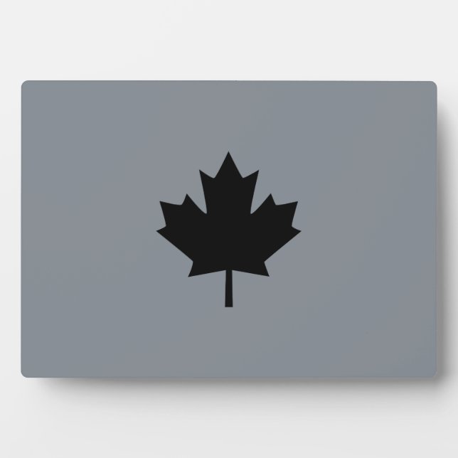 Plaque Photo Graphique canadien de feuille d'érable noire (Devant)
