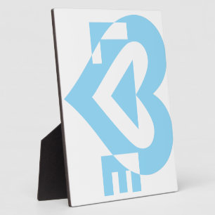 Plaque Photo Graphique d'amour cool, Bleu