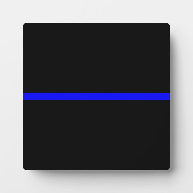 Plaque Photo Graphique Symbolique de ligne bleue mince (Devant)
