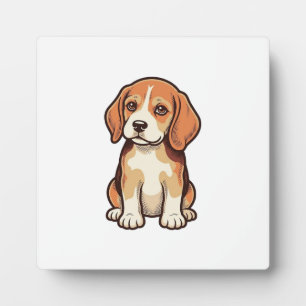 Plaque Photo Gravure vintage de chiot Beagle Art vectoriel_1