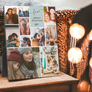 Plaque Photo Green Best friend bff script 10 photo collage gril